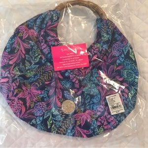 Lilly Pulitzer Aegean Navy Calypso Coast GWP purse cane handles new in package